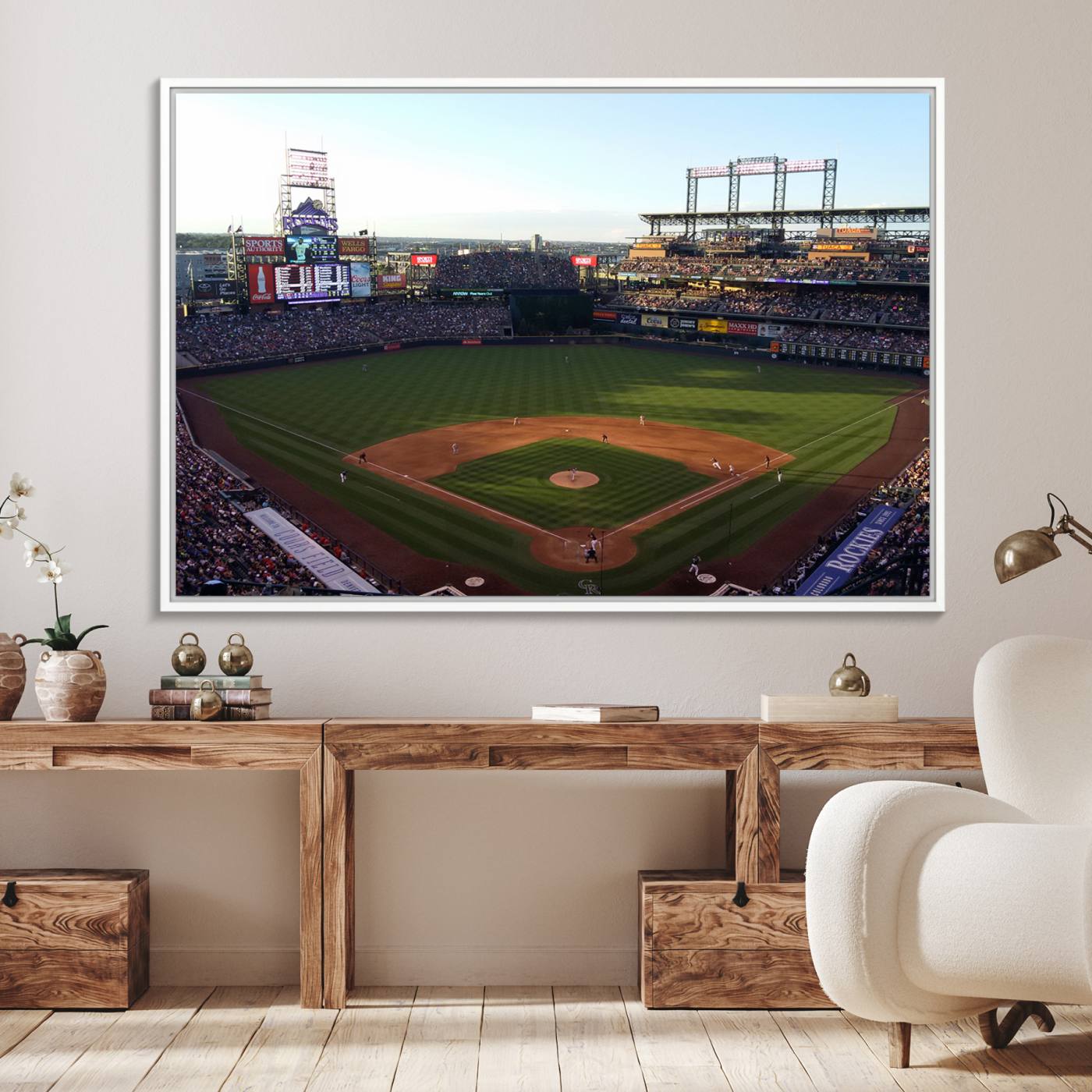 21638-MGV-FC-36X24_White-Colorado Rockies Coors Field Wall Art Canvas Print - MLB Baseball Stadium
