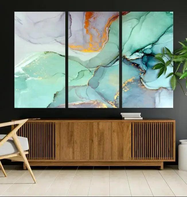 Colorful Marble Fluid Effect Canvas Wall Art Print