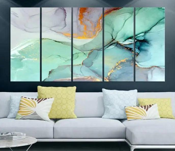 Edit-Images-Colorful Marble Fluid Effect Canvas Wall Art Print