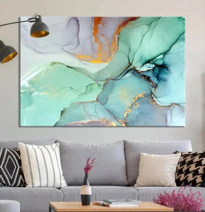 Colorful Marble Fluid Effect Canvas Wall Art Print