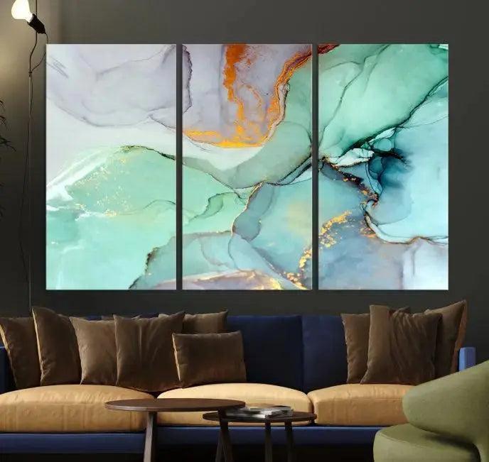 Colorful Marble Fluid Effect Canvas Wall Art Print