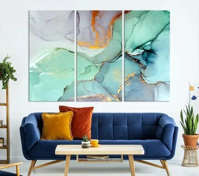Colorful Marble Fluid Effect Canvas Wall Art Print