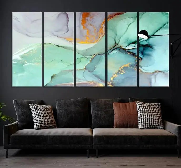 Colorful Marble Fluid Effect Canvas Wall Art Print