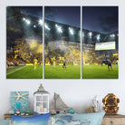 Columbus Crew Stadium Match Triple Canvas Wall Art - Dynamic MLS Game Scene Canvas Wall Art