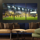 65820-MGV-CV-36X24-Columbus Crew Stadium Match Triple Canvas Wall Art - Dynamic MLS Game Scene Canvas Wall Art