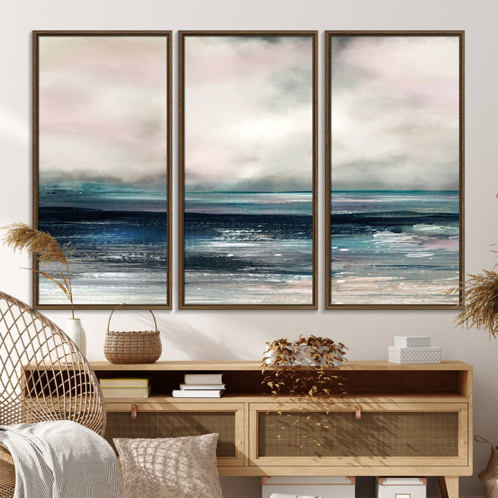 63797-MGV-FC-48X32-3P_Walnut-Contemporary Abstract Wall Art Canvas Print