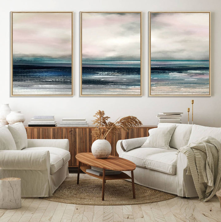 63797-MGV-FC-60X30-3P_Natural-Contemporary Abstract Wall Art Canvas Print