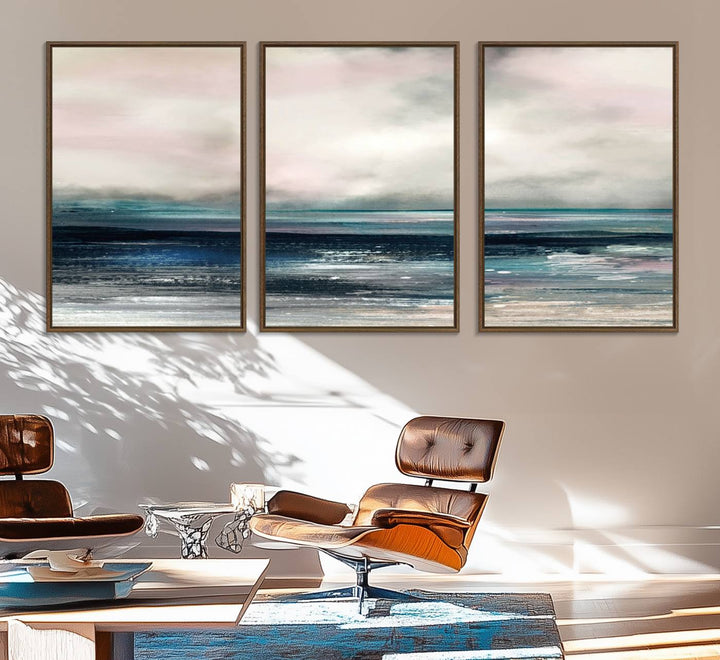 63797-MGV-FC-60X30-3P_Walnut-Contemporary Abstract Wall Art Canvas Print