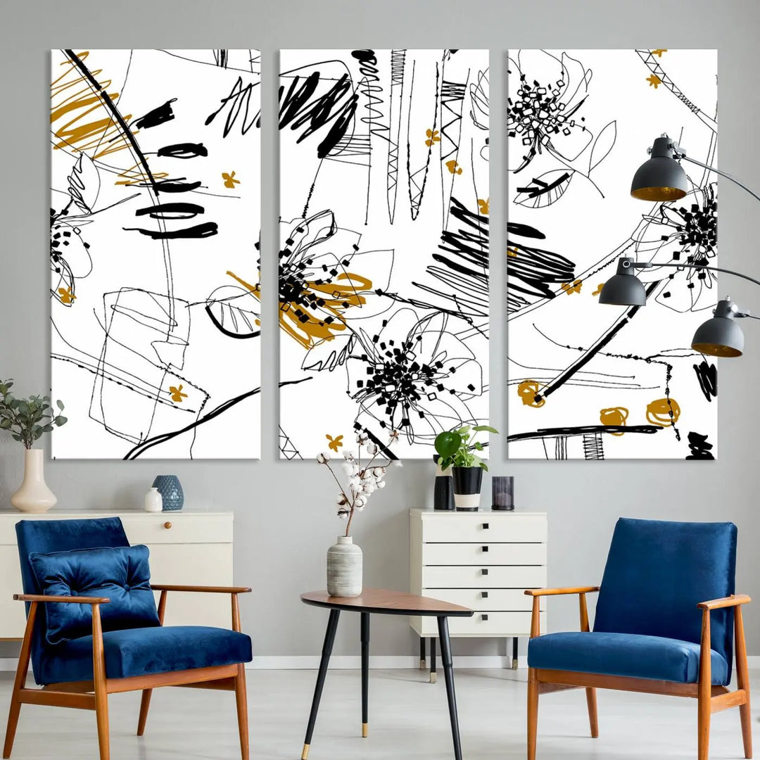 The Contemporary Art of Abstract Canvas Wall Art Multi Panel serves as an elegant focal point in the modern living room. Crafted from museum-quality pollycotton, it offers vibrant colors and durability, making it ready to hang for immediate effect.