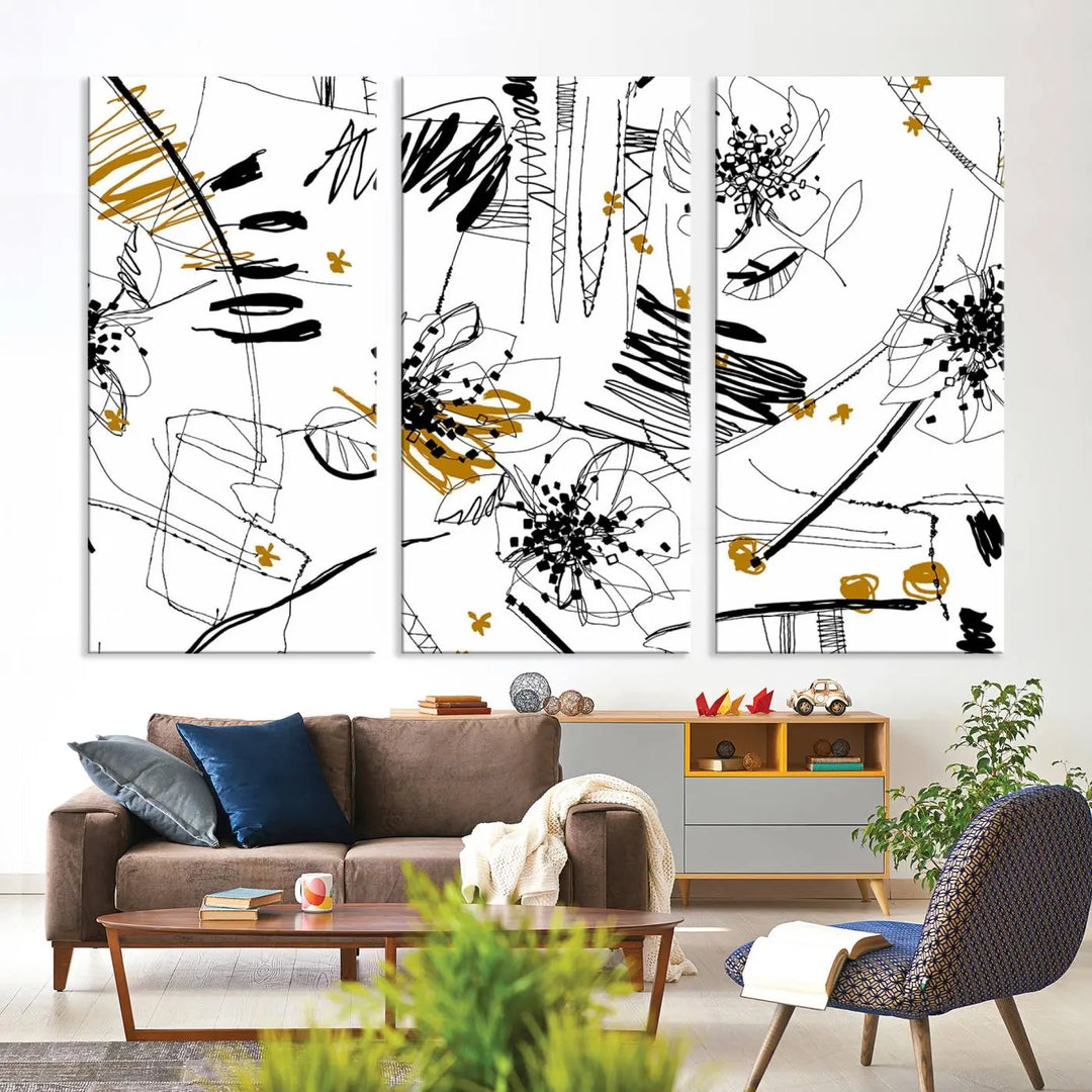 The Contemporary Art of Abstract Canvas Wall Art Multi Panel serves as an elegant focal point in the modern living room. Crafted from museum-quality pollycotton, it offers vibrant colors and durability, making it ready to hang for immediate effect.