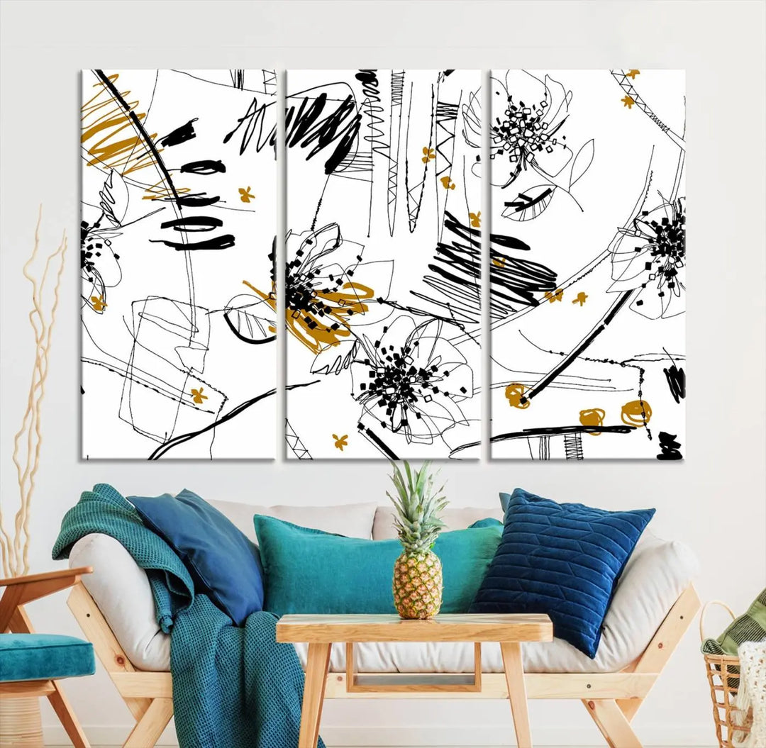 The Contemporary Art of Abstract Canvas Wall Art Multi Panel serves as an elegant focal point in the modern living room. Crafted from museum-quality pollycotton, it offers vibrant colors and durability, making it ready to hang for immediate effect.