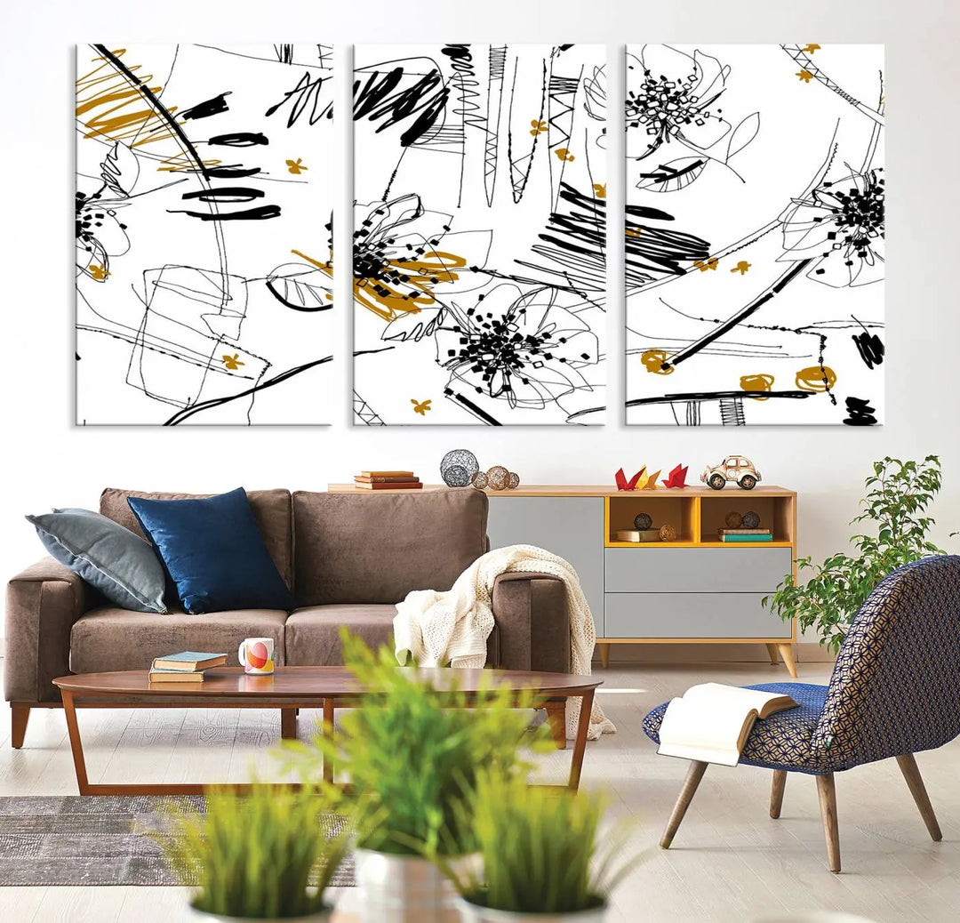 The Contemporary Art of Abstract Canvas Wall Art Multi Panel serves as an elegant focal point in the modern living room. Crafted from museum-quality pollycotton, it offers vibrant colors and durability, making it ready to hang for immediate effect.