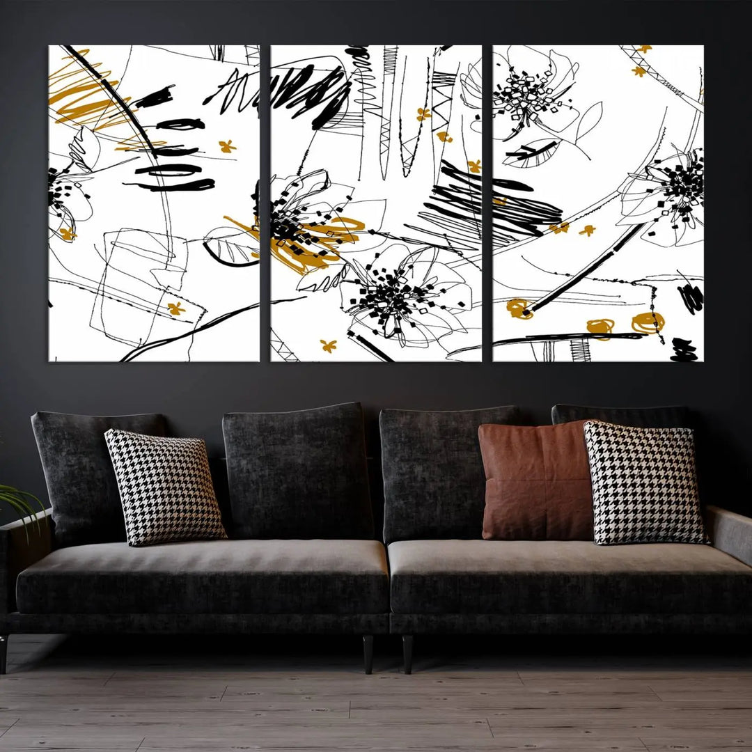 The Contemporary Art of Abstract Canvas Wall Art Multi Panel serves as an elegant focal point in the modern living room. Crafted from museum-quality pollycotton, it offers vibrant colors and durability, making it ready to hang for immediate effect.