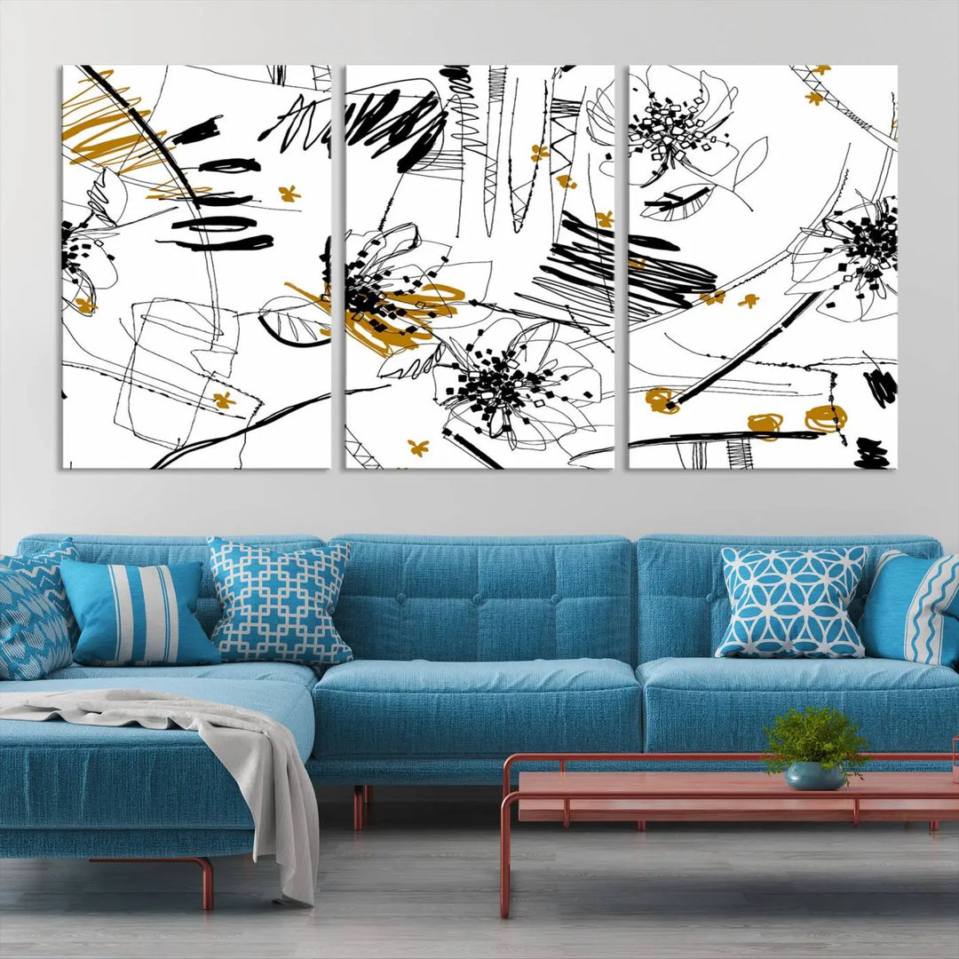 The Contemporary Art of Abstract Canvas Wall Art Multi Panel serves as an elegant focal point in the modern living room. Crafted from museum-quality pollycotton, it offers vibrant colors and durability, making it ready to hang for immediate effect.