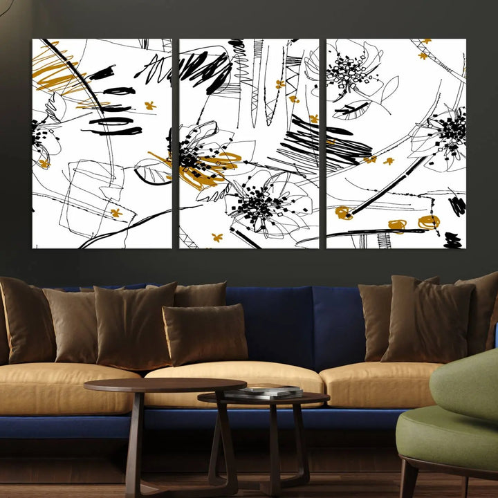 The Contemporary Art of Abstract Canvas Wall Art Multi Panel serves as an elegant focal point in the modern living room. Crafted from museum-quality pollycotton, it offers vibrant colors and durability, making it ready to hang for immediate effect.