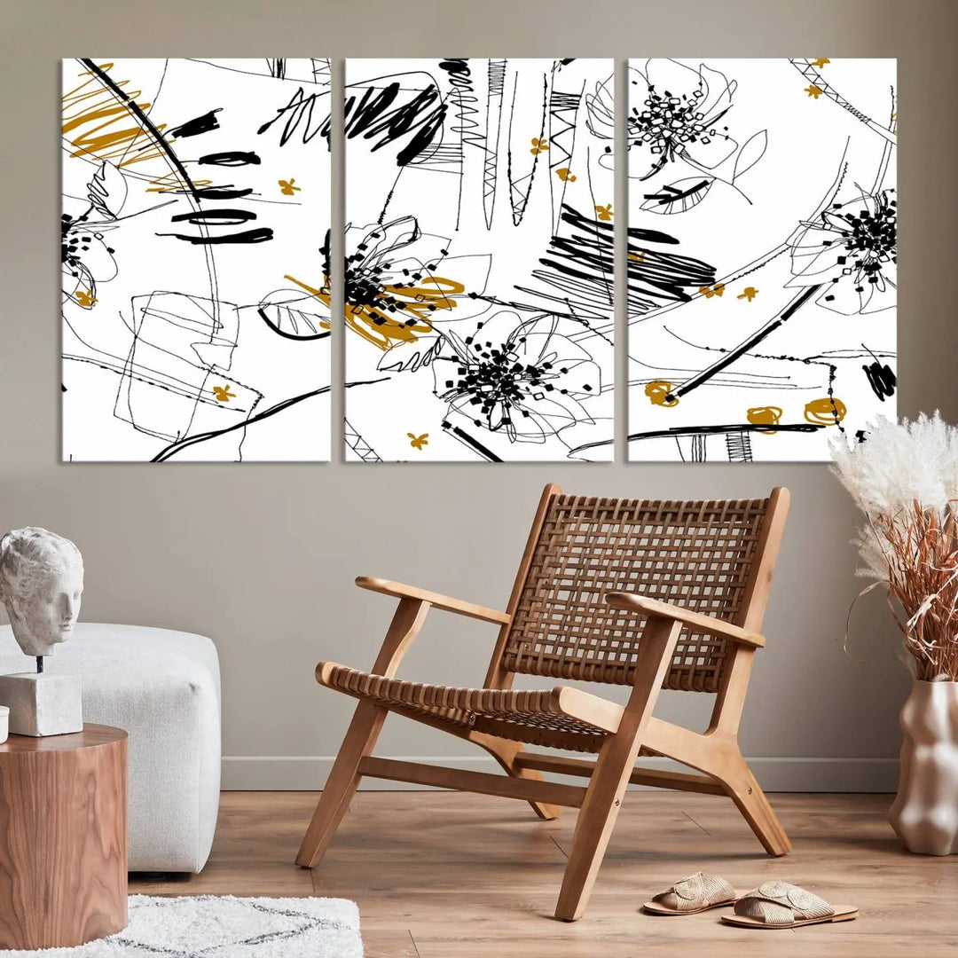 The Contemporary Art of Abstract Canvas Wall Art Multi Panel serves as an elegant focal point in the modern living room. Crafted from museum-quality pollycotton, it offers vibrant colors and durability, making it ready to hang for immediate effect.