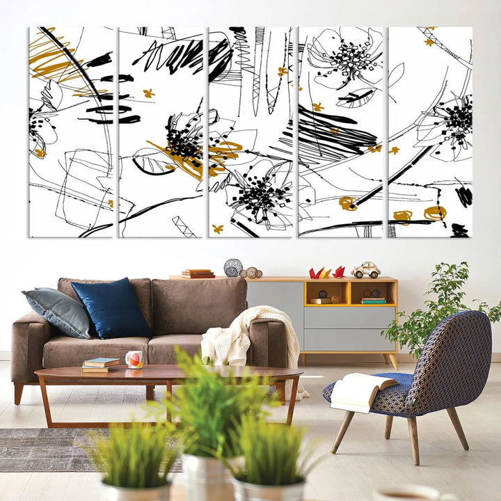 The Contemporary Art of Abstract Canvas Wall Art Multi Panel serves as an elegant focal point in the modern living room. Crafted from museum-quality pollycotton, it offers vibrant colors and durability, making it ready to hang for immediate effect.