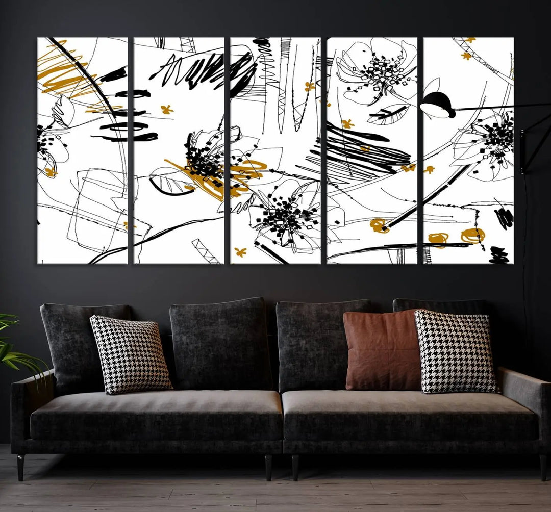 The Contemporary Art of Abstract Canvas Wall Art Multi Panel serves as an elegant focal point in the modern living room. Crafted from museum-quality pollycotton, it offers vibrant colors and durability, making it ready to hang for immediate effect.