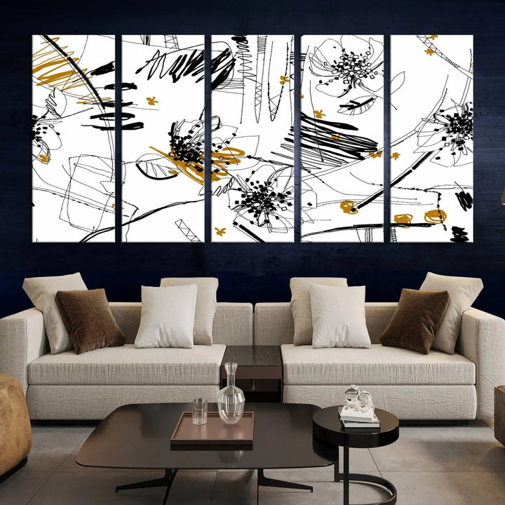 The Contemporary Art of Abstract Canvas Wall Art Multi Panel serves as an elegant focal point in the modern living room. Crafted from museum-quality pollycotton, it offers vibrant colors and durability, making it ready to hang for immediate effect.