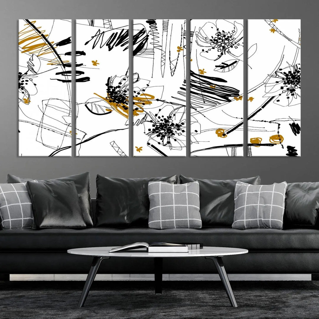 The Contemporary Art of Abstract Canvas Wall Art Multi Panel serves as an elegant focal point in the modern living room. Crafted from museum-quality pollycotton, it offers vibrant colors and durability, making it ready to hang for immediate effect.