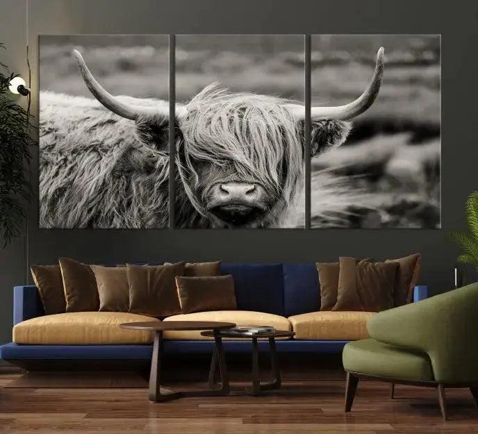 Cow Focus Canvas Wall Art Print