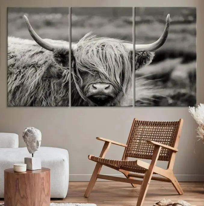 Cow Focus Canvas Wall Art Print