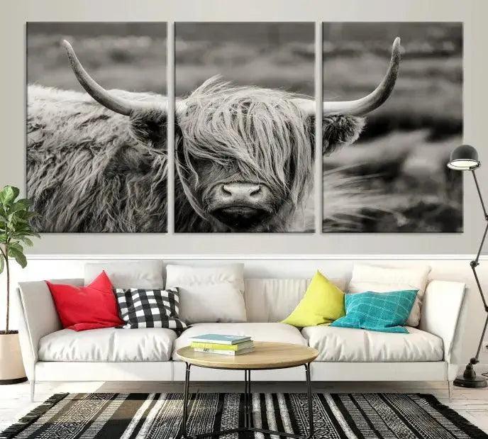 Cow Focus Canvas Wall Art Print