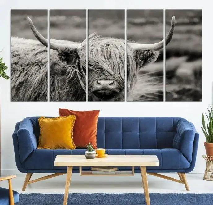 Cow Focus Canvas Wall Art Print