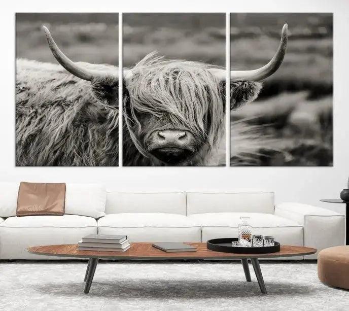 Edit-Images-Cow Focus Canvas Wall Art Print