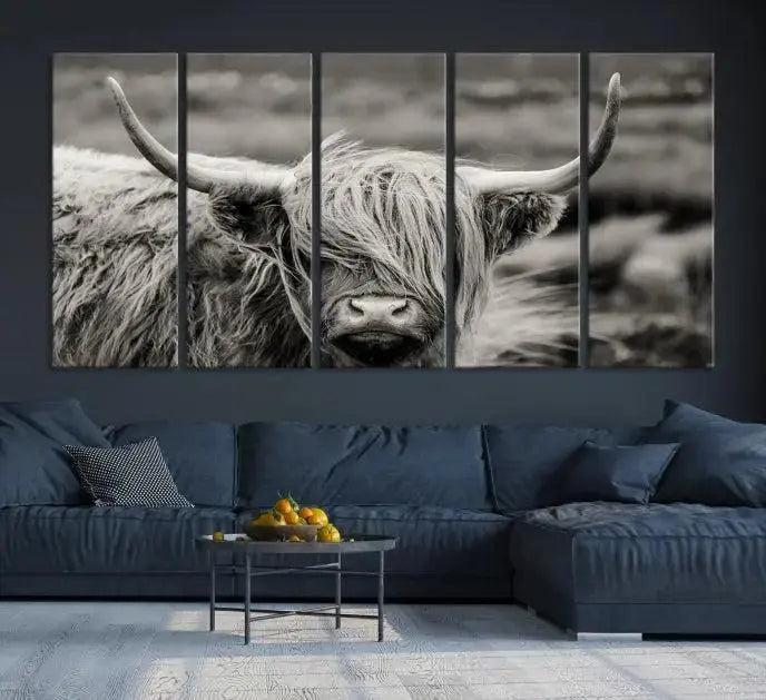 Edit-Images-Cow Focus Canvas Wall Art Print