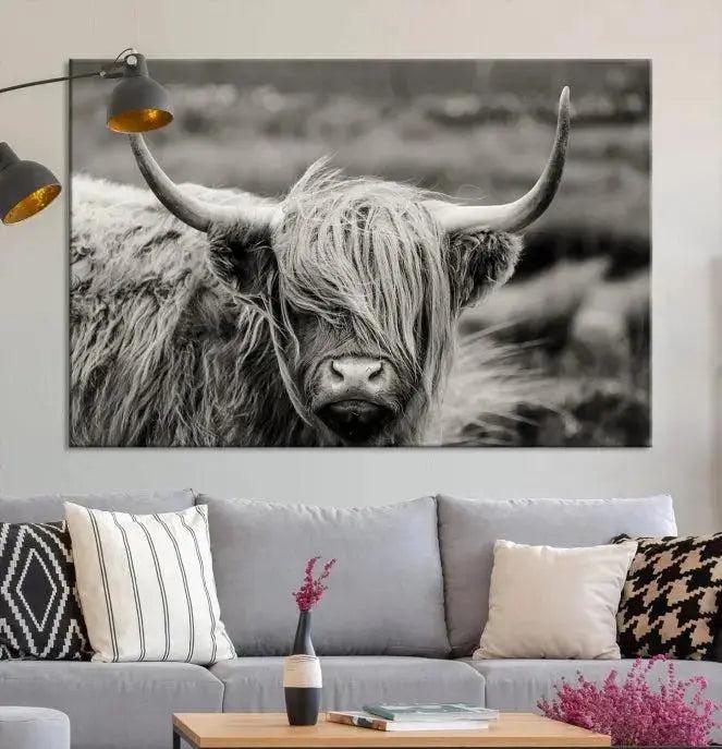 Cow Focus Canvas Wall Art Print