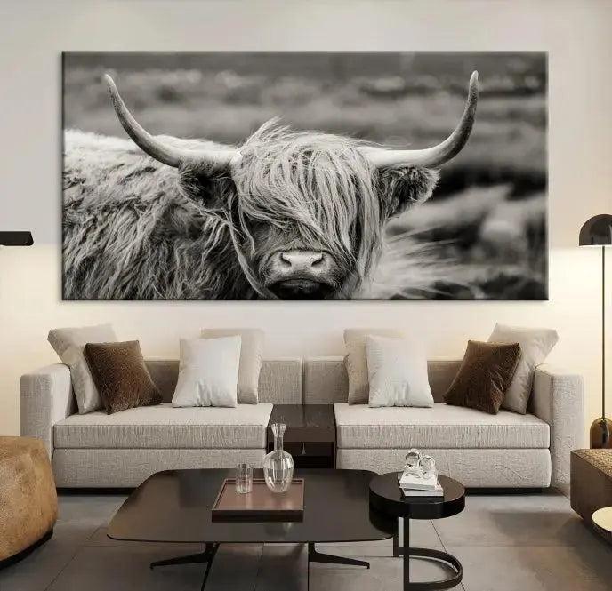 Cow Focus Canvas Wall Art Print