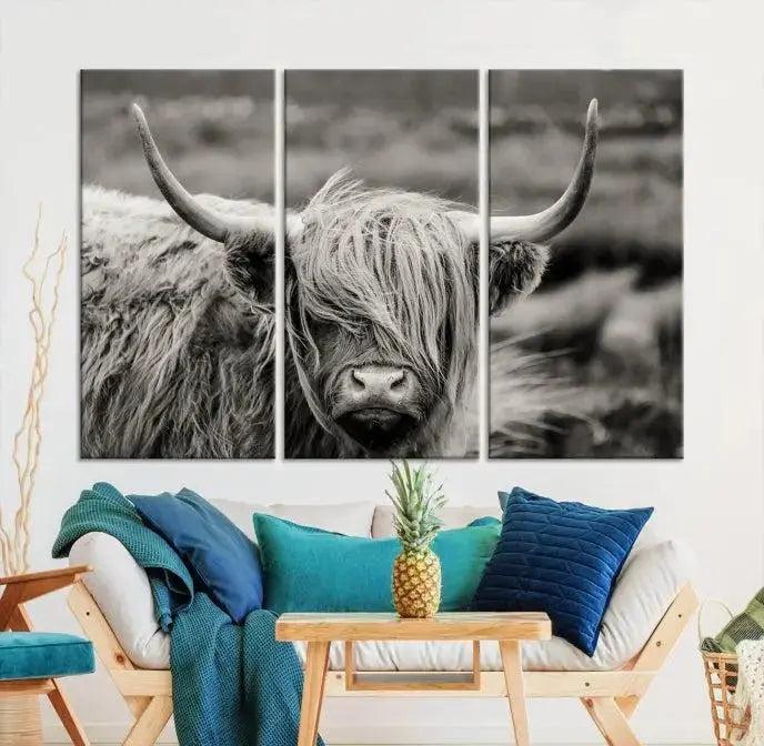 Cow Focus Canvas Wall Art Print