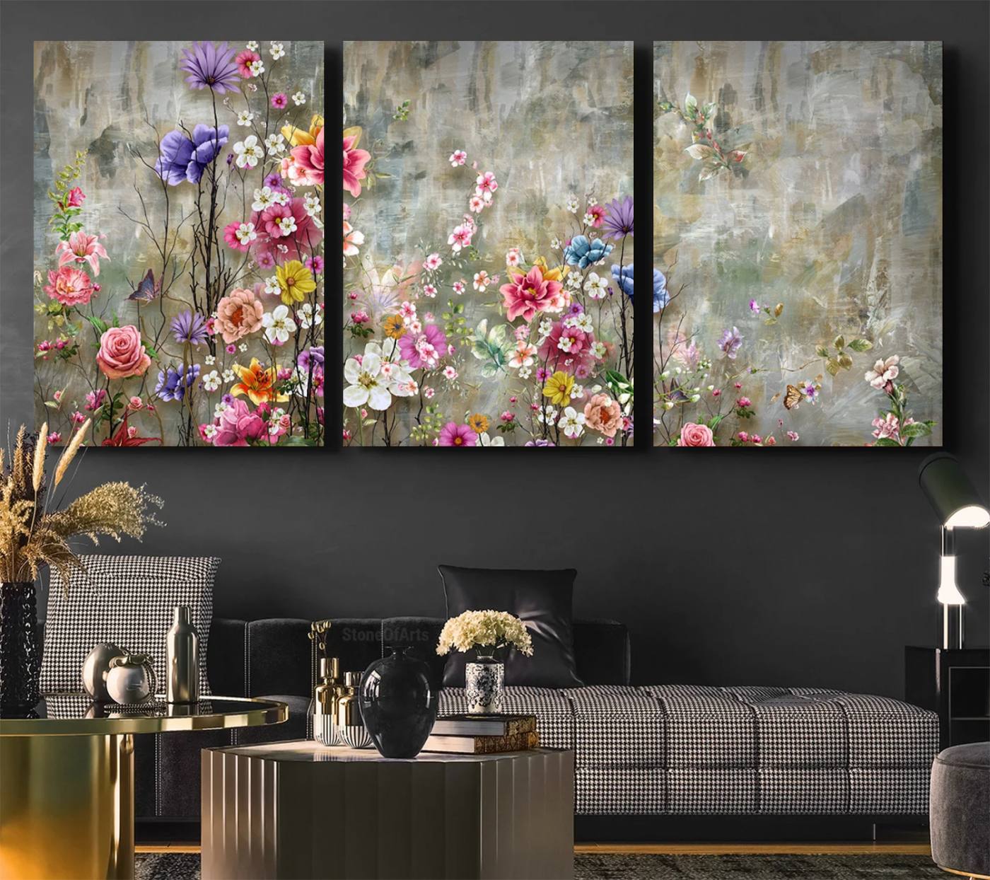96650-MGV-CV-36X24-Cozy Flowers Painting on Canvas Wall Art Floral Canvas Print