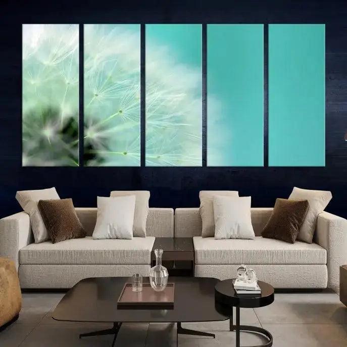 Edit-Images-DANDELION Flower Wall Art Canvas Print, Canvas Dandelion Floral Wall Art