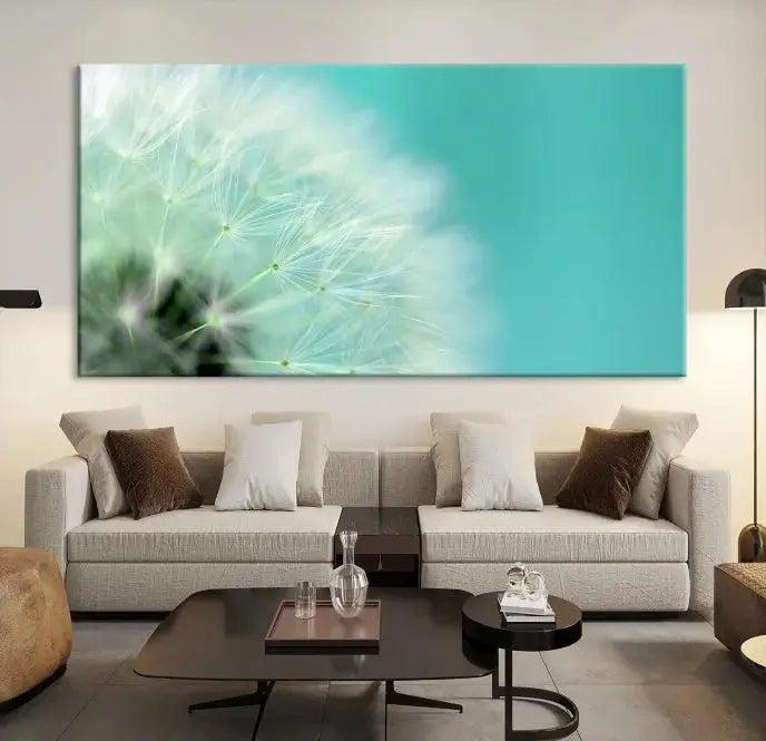 DANDELION Flower Wall Art Canvas Print, Canvas Dandelion Floral Wall Art