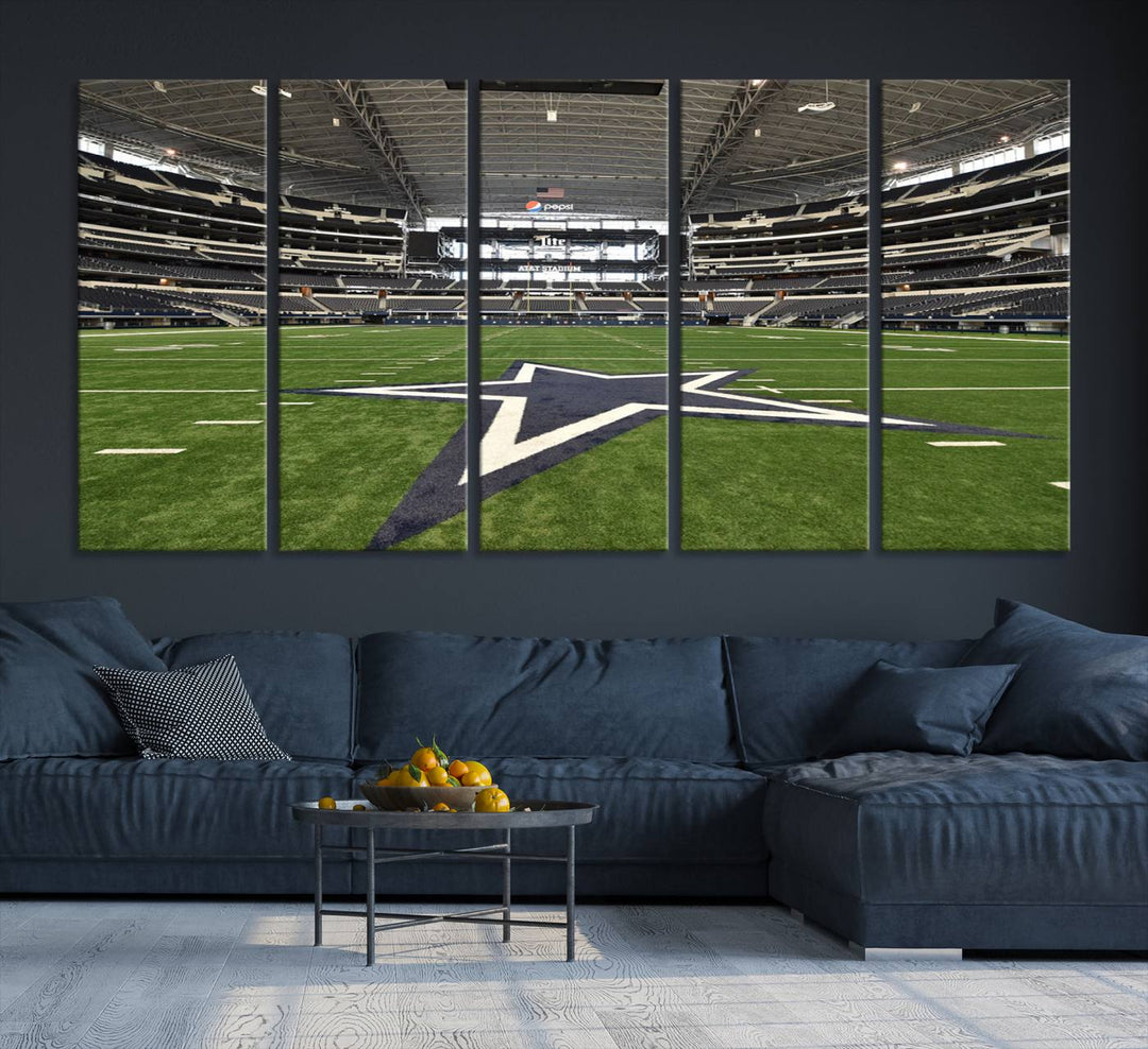 Dallas Cowboys Football Team Print - Arlington AT&T Stadium Wall Art Canvas Print