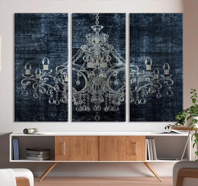 Dark Chandelier Wall Art Canvas Print 