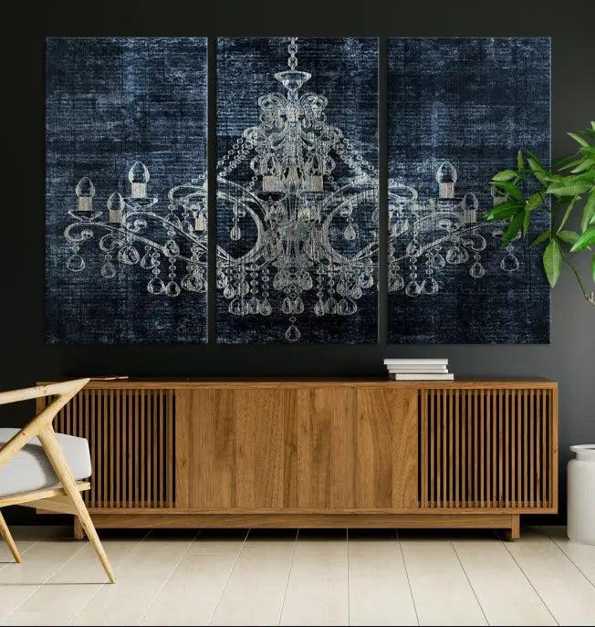 Dark Chandelier Wall Art Canvas Print 