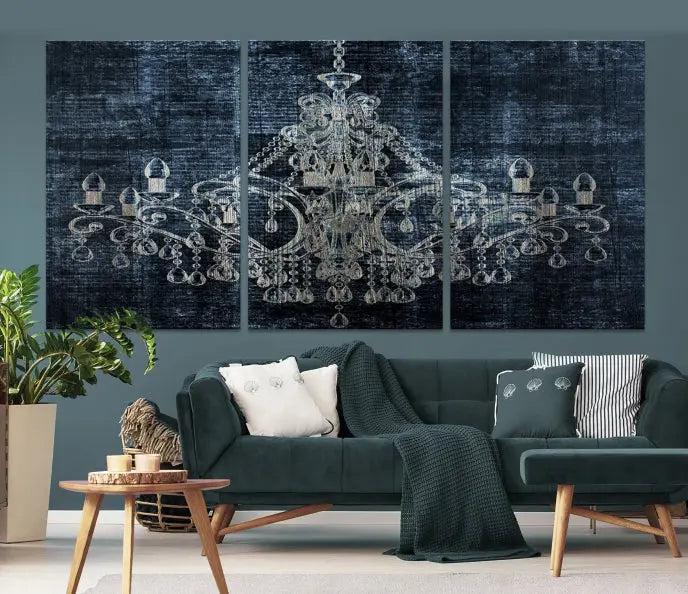 Dark Chandelier Wall Art Canvas Print 