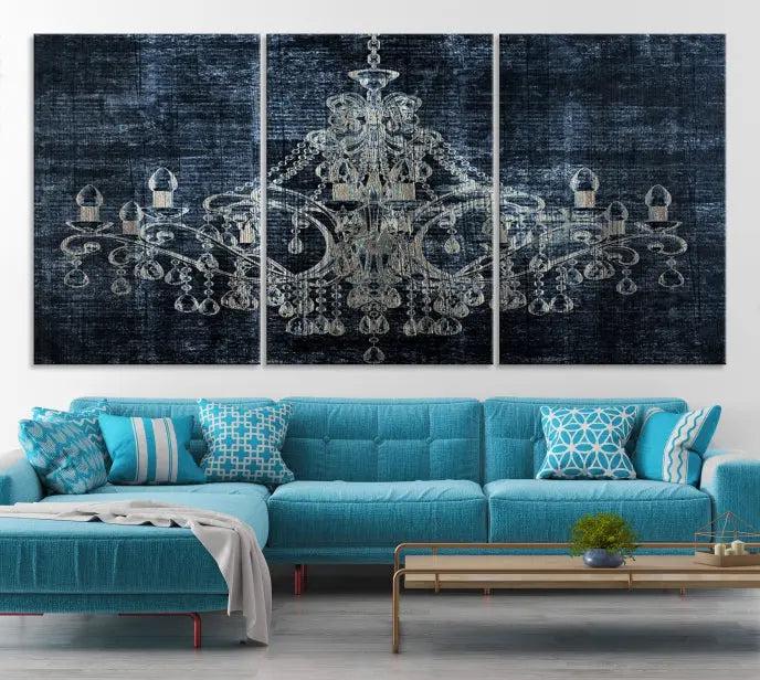 Dark Chandelier Wall Art Canvas Print 