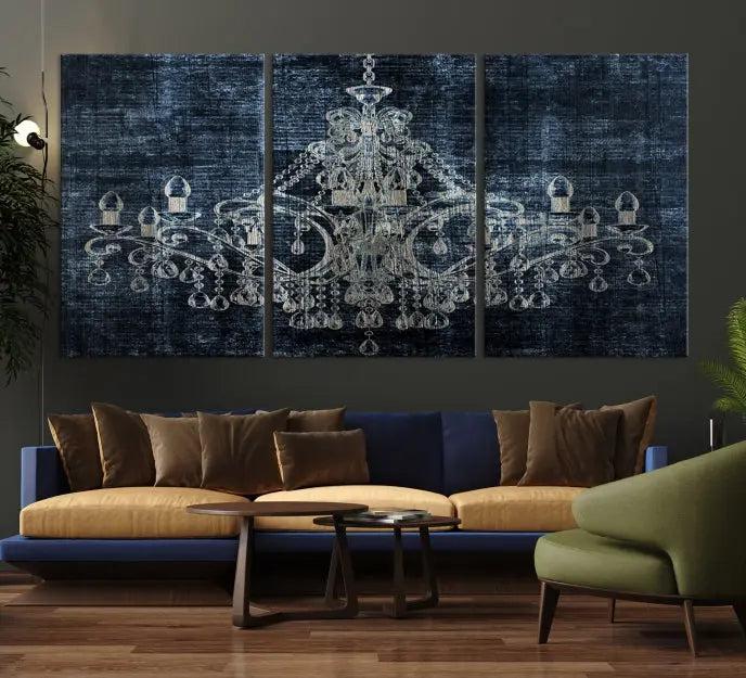 Dark Chandelier Wall Art Canvas Print 