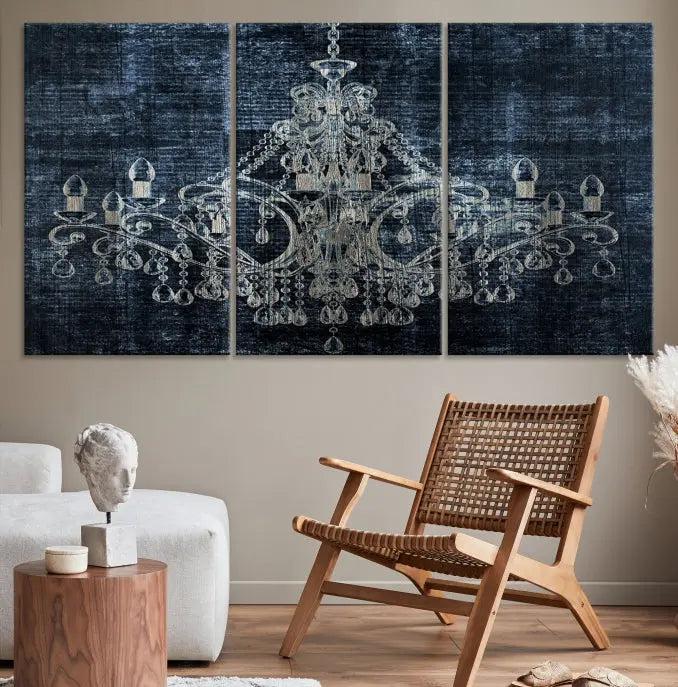 Dark Chandelier Wall Art Canvas Print 