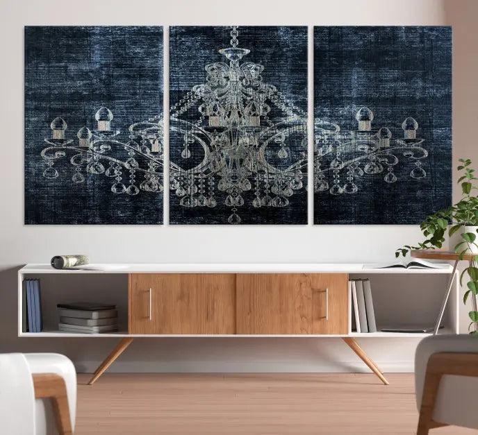 Dark Chandelier Wall Art Canvas Print 