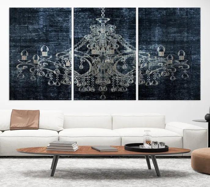 Dark Chandelier Wall Art Canvas Print 