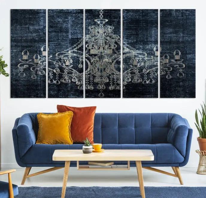 Dark Chandelier Wall Art Canvas Print 