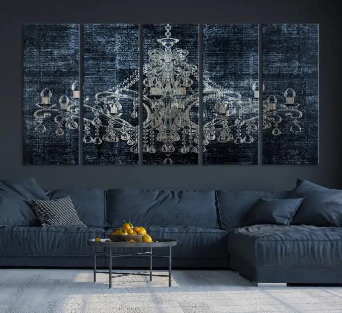 Dark Chandelier Wall Art Canvas Print 