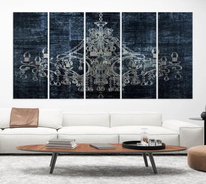 Dark Chandelier Wall Art Canvas Print 