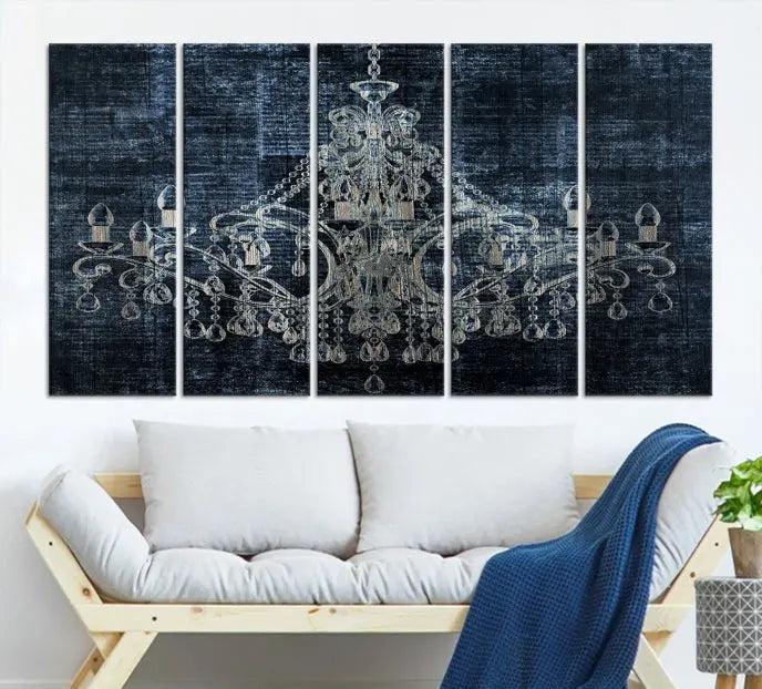 Dark Chandelier Wall Art Canvas Print 