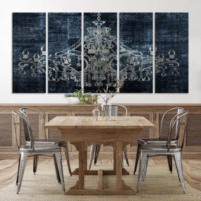 Dark Chandelier Wall Art Canvas Print 